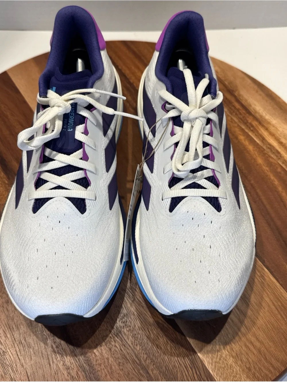 Adidas Adizero EVO SL Women’s Size 9.5 White Purple Running Shoes JS4456 New